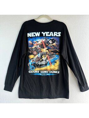 Sand Wars Shirt Mens Size Medium Long Sleeve Glamis Sand Dunes New Years